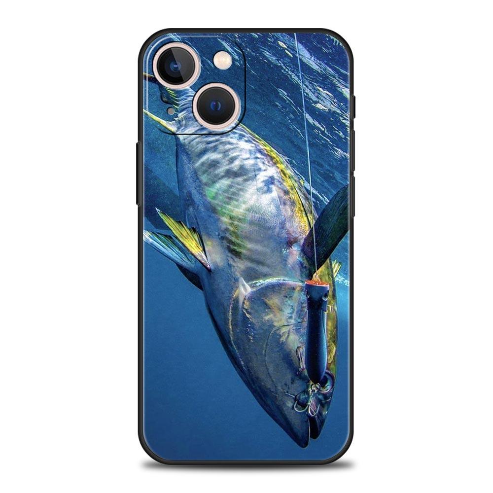 Чехол для телефона iPhone 16 15 14 13 12 11 Pro Max XS X XR SE 7 8 Plus Защитный чехол Голубой тунец iPhone 16e Мягкий чехол из ТПУ