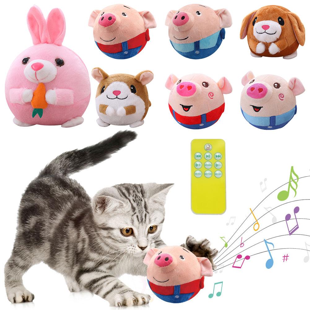 Мультяшная свинья, активная движущаяся плюшевая игрушка для домашних животных, моющиеся интерактивные игрушки для собак, USB перезаряжаемая говорящая движущаяся игрушка-мяч для собак для собак, кошек