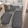 3Pcs Coral Fleece Bathroom Mat Set Non Slip Absorbent U Shape Toilet Rug Washable Floor Mats Set Bath Carpet Home Decor