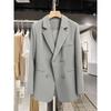 In-Stock Women's Large Slim Fit Double-Breasted Jacket - Hepburn Style 8052