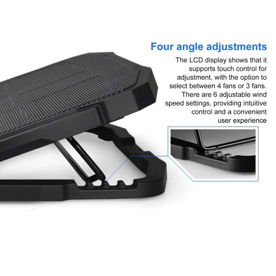 Laptop Cooling Pad with USB Ports 6 Wind Speeds Fast Heat Dissipation