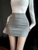 Пикантная облегающая миди-юбка с высокой талией для женщин - Эластичная, стройнящая, маленькая юбка на весну/осень