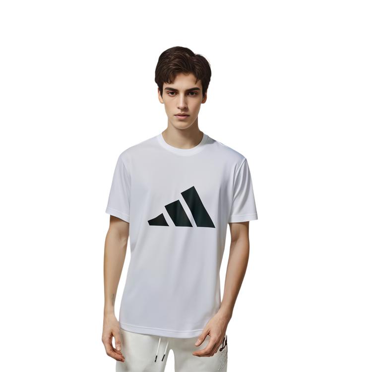 adidas Футболки Мужские Белые С Круглым Вырезом Умеренный Прямой Крой H46558