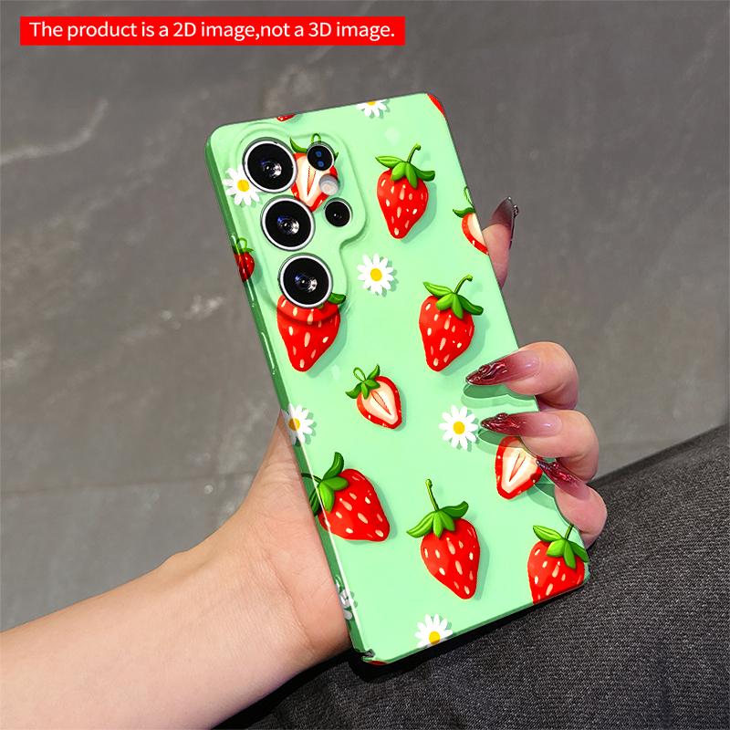 2DFlat Samsung phone case Strawberry & Daisy Pastel Pattern Phone Case Applicable to Galaxy S23 S24 S25ULTRA S26 A12 A14 A15 A16 A54 A55