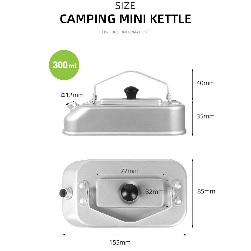 Чайник для кемпинга, портативный алюминиевый чайник, кофейник, сверхлегкий чайник 300 мл с ручкой для кемпинга