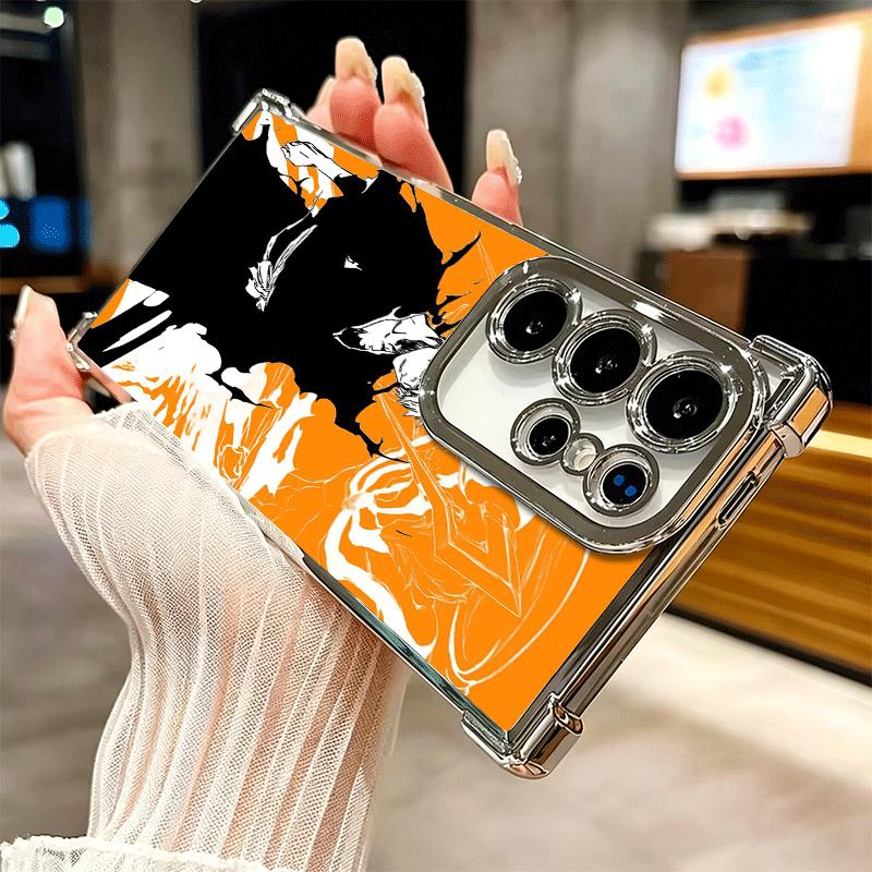 Bleach Kurosaki Ichigo Plating Phone Case For Samsung Galaxy S24 S25 FE S26 Edge S23 Ultra S22 S21 Plus S20 Anti-Fall Airabag Co