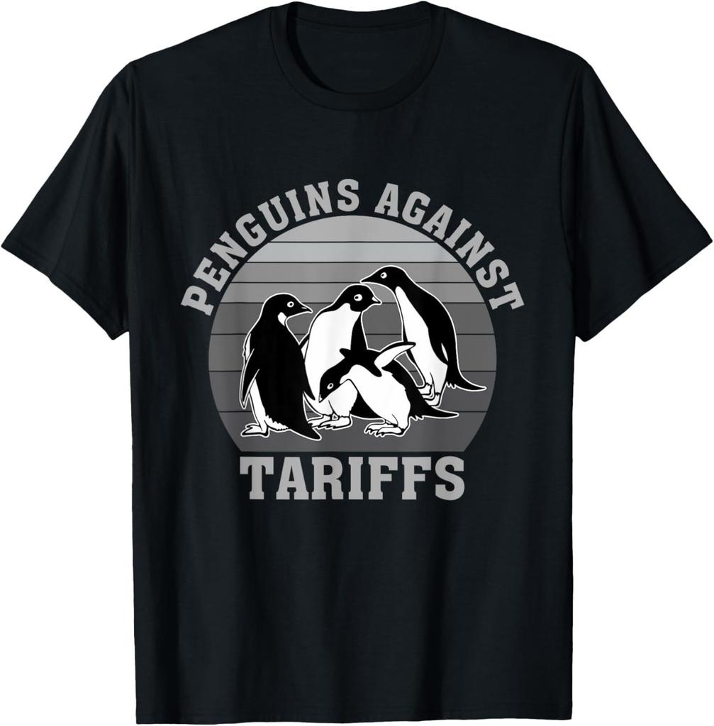 Penguins Against Tariffs Anti Tariffs Funny Penguins T-Shirt