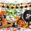 Mantle Hanging Decor Halloween Banner 3M Black Orange Paper Garland Spooky Pumpkins Bats Spider Party Decoration Solution