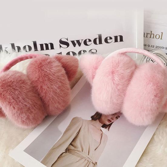 Winter Warm Earmuffs Super Soft Ultra-Thick Friendly To Skin Solid Color Women Earmuffs Ear Cover with Cat Ears