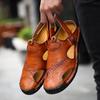 Pair of Shoes Men Hand-stitched Outdoor Closed Toe Leather Sandals