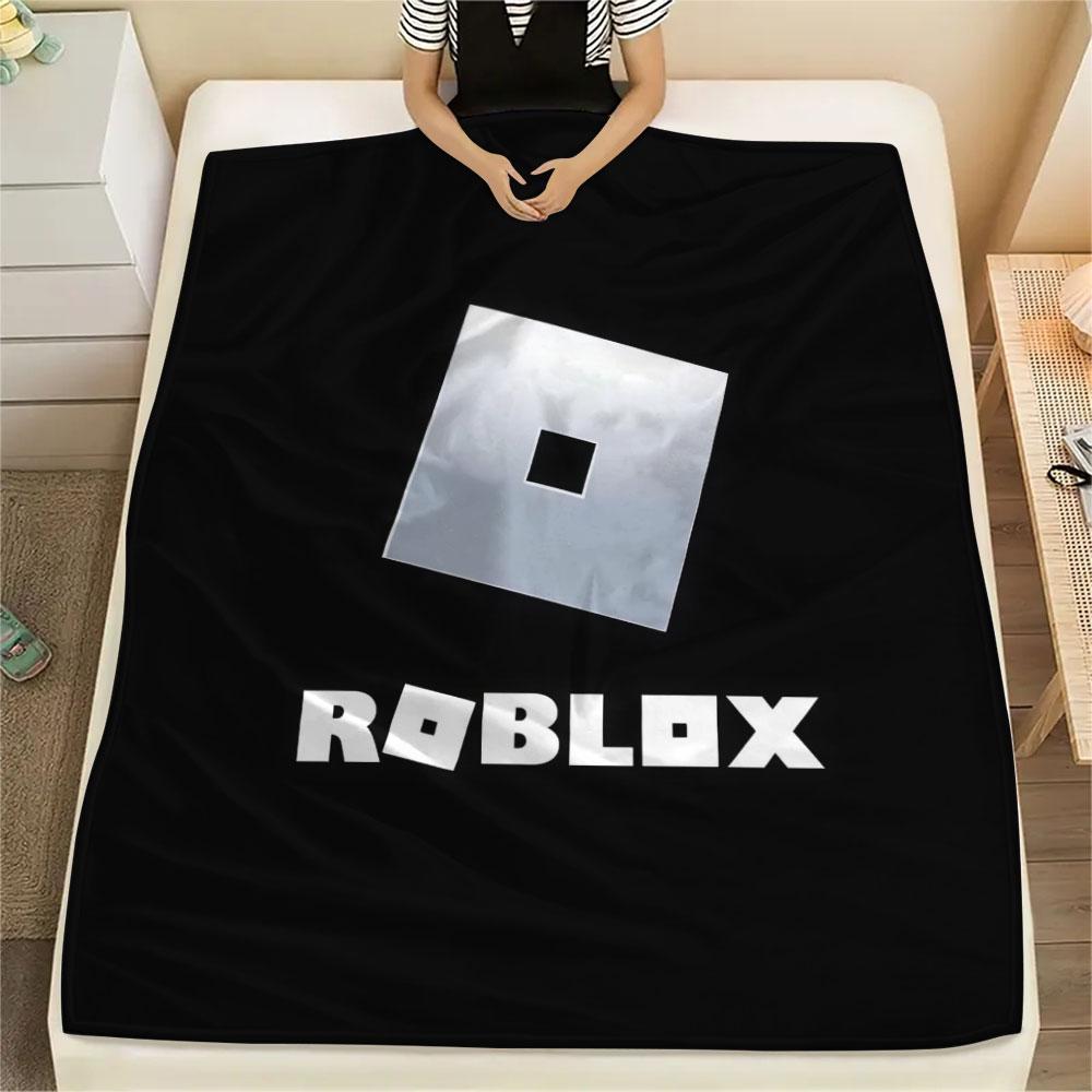 Roblox Cartoon Printed Flannel Blanket, soft throw for bedroom sofa, washable, Christmas present, great gift.