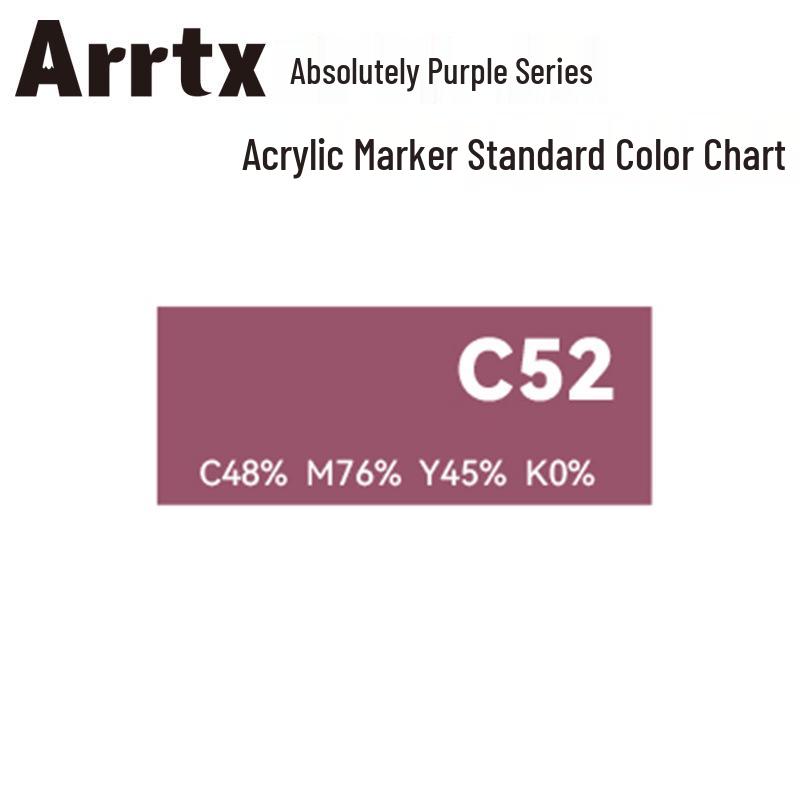Arrtx Ataishi Акриловый маркер с мягким наконечником, 1 шт., Абсолютно фиолетовый, Стиль A/B, 30 цветов, Водонепроницаемый, Быстросохнущий, Непрозрачный.