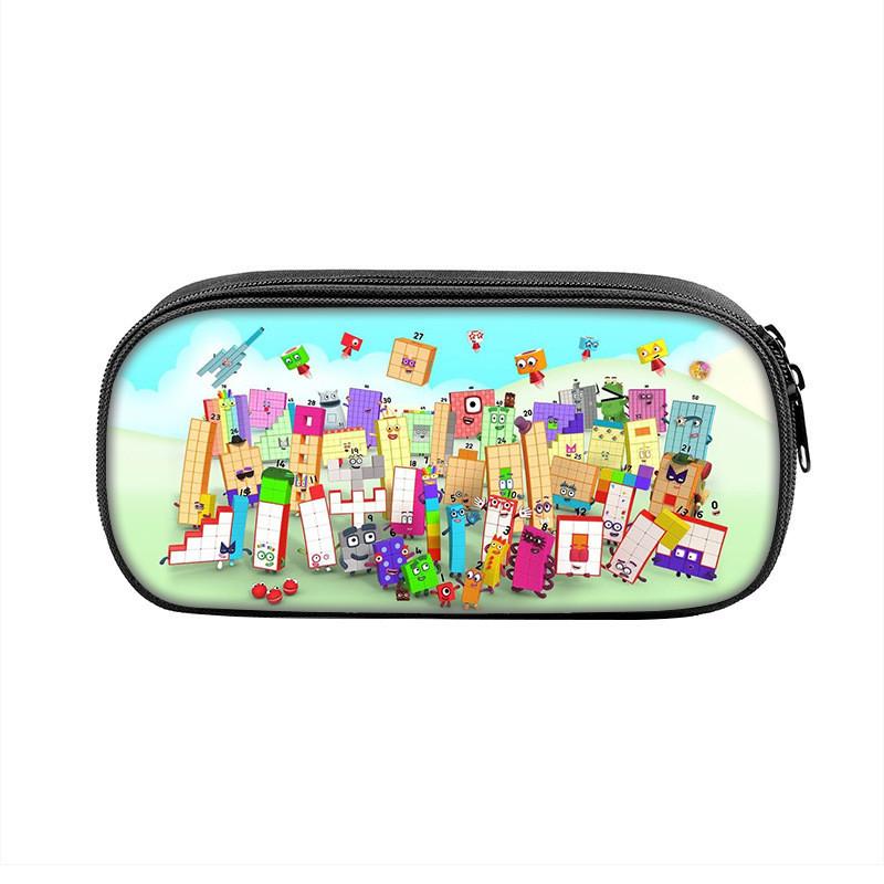 Character Kids Numberblocks And Teens Pencil Case Waterproof Nylon Bag Storage