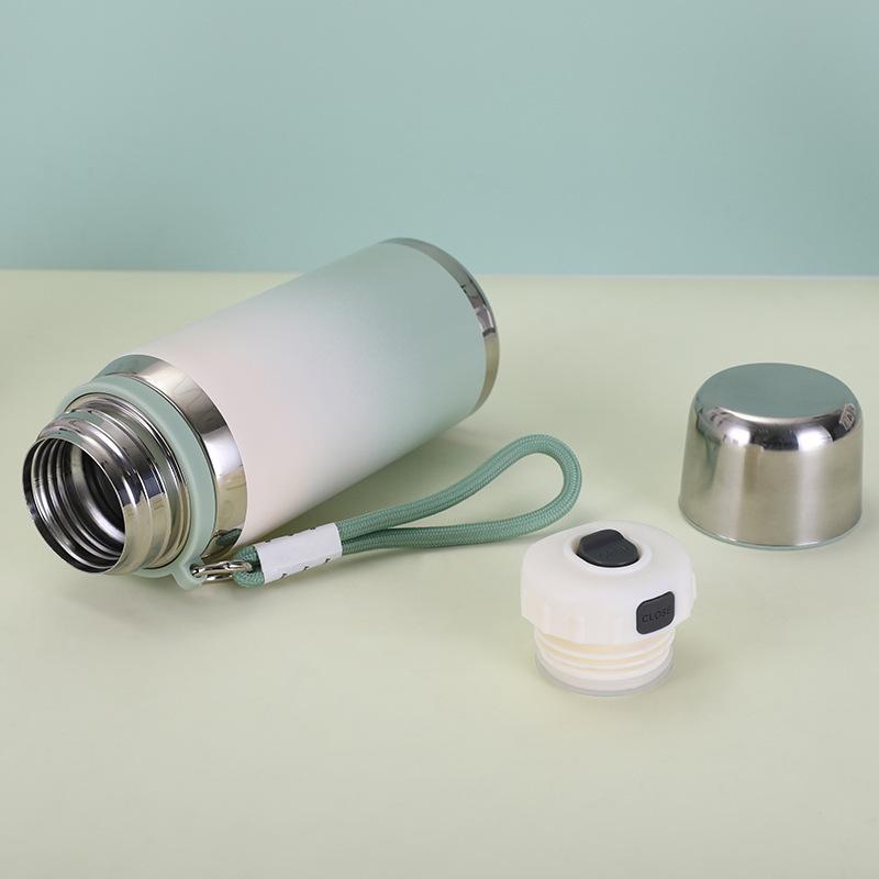 800ml Stainless Steel Thermos Water Bottles with Handheld Rope Outdoor Travel Leak-proof Portable Coffee Cups Drinkware Gifts