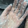 Dot Semi Sheer Stretch Lace Long Tulle Gloves Mesh Female Ball Gown Black Women