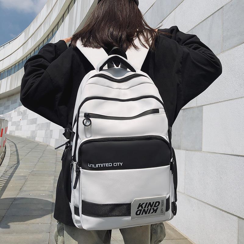 Мужской рюкзак большой вместимости для учеников младших классов средней школы, школьная сумка, женский рюкзак с цветными блоками