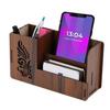 Business Card Mobile Holder  Pen Holder Multipurpose Wooden Desk Organizer