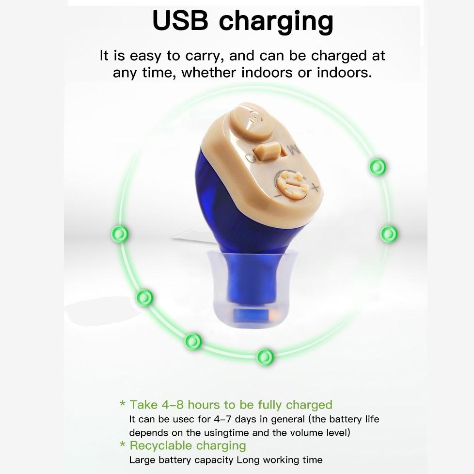 Перезаряжаемый мужской аудиофон, мини-невидимый усилитель звука, слуховой аппарат CIC Aide, цифровой скрытый слуховой аппарат для женщин, глухой аппарат