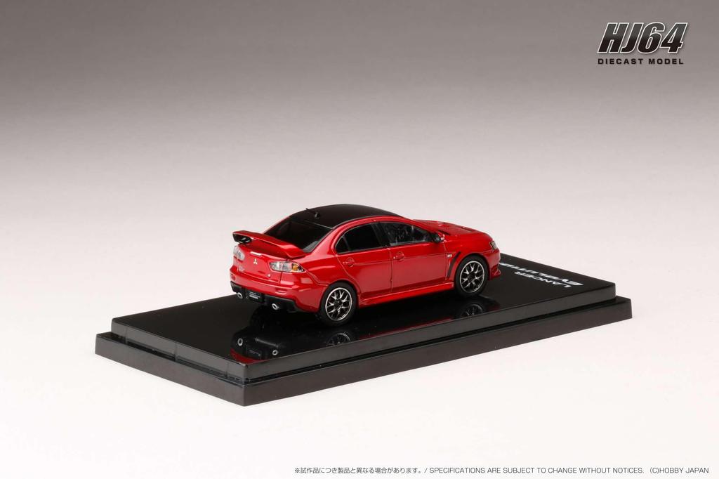 Mitsubishi Lancer Evolution X FINAL EDITION Демонстрационная модель двигателя с красной крышей 1/64 Металлик/Черный