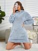 Women's Oversized Long-Sleeve Knit Fleece Hooded Dress