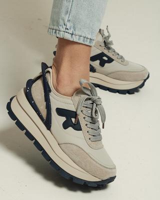 Кроссовки женские Lifexpert 923111 36 бежво-синие нубук текстиль