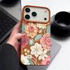 Чехол с принтом акварельных цветов для iPhone 17 Pro Max iPhone 16 15 14 13 Pro Max 11 17e 16e Роскошная кожаная текстура Мягкий силикон Матовое покрытие