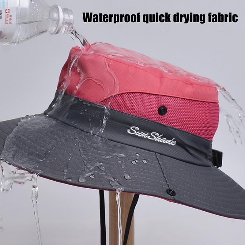 Женская шляпа-ведро с большими полями и протекающим хвостиком, быстросохнущая, рыболовная, повседневная, женская солнцезащитная шляпа
