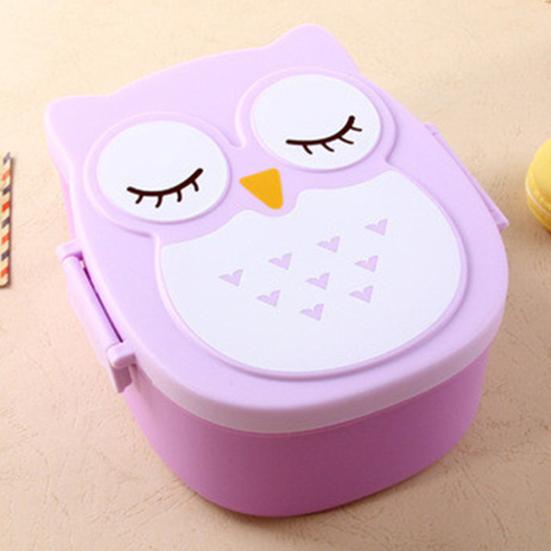 Студенческий детский однослойный контейнер для хранения продуктов с совой, ланч-бокс для бенто