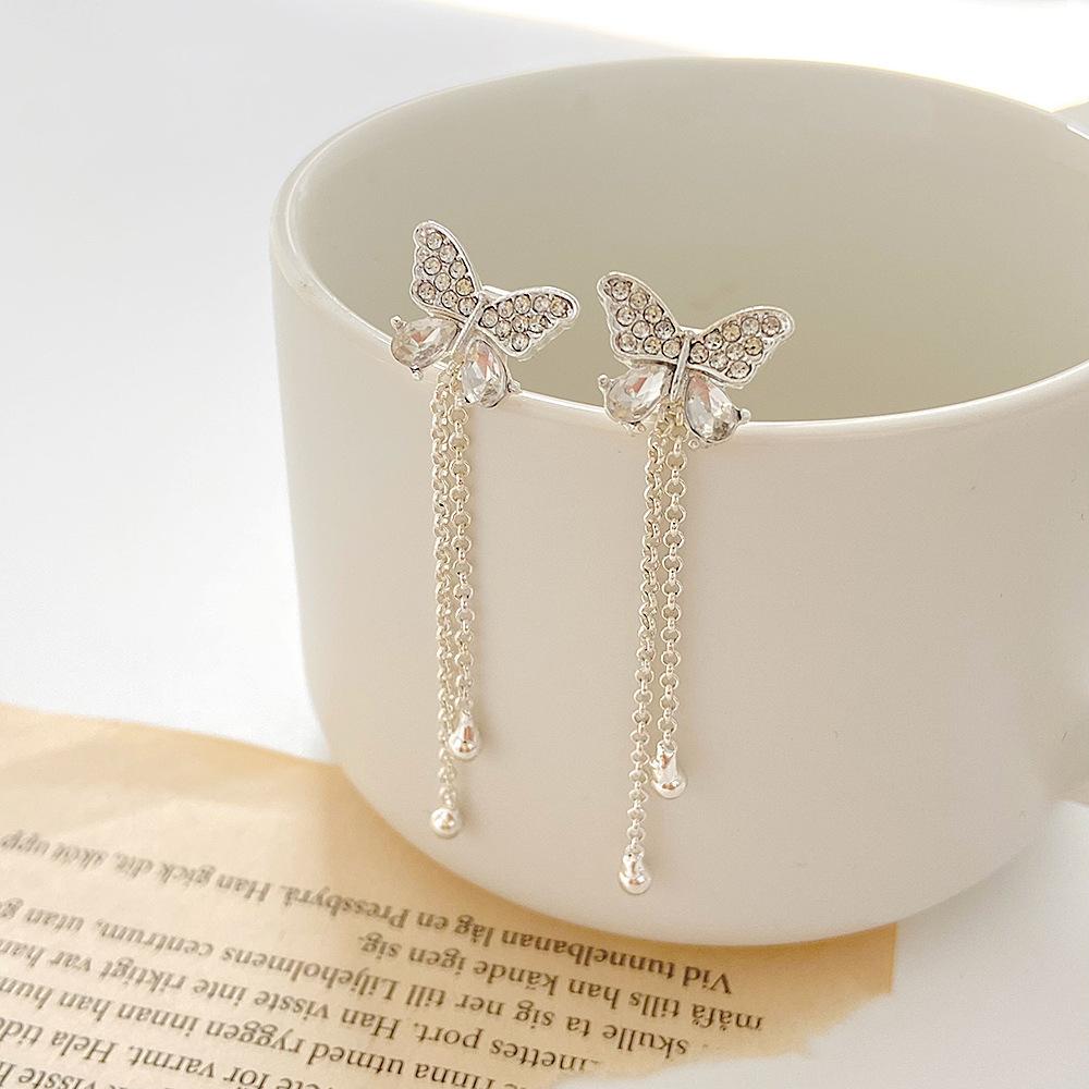 Модные длинные висячие серьги-цепочки с кисточками, подвески, серьги-капли, женские вечерние серьги со стразами и геометрическим листом, висячие серьги, ювелирные изделия