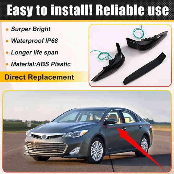 Пара светодиодных динамических указателей поворота для зеркал Toyota Avalon, Camry, Corolla, RAV4