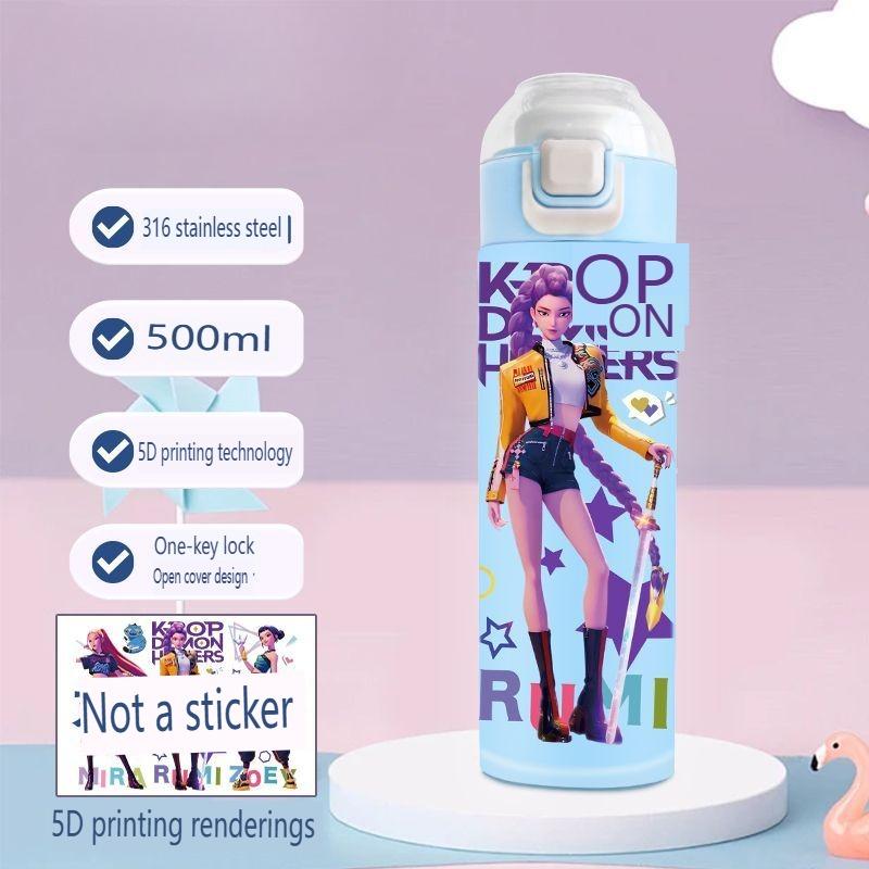 Термокружка в стиле K-pop Witch Hunter, портативная, из нержавеющей стали, большого объема, для детей