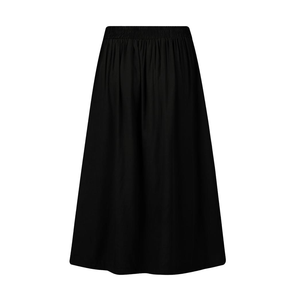 Women's Casual Loose Casual Pocket A-line High Waisted Mid Length Skirt With Pocket