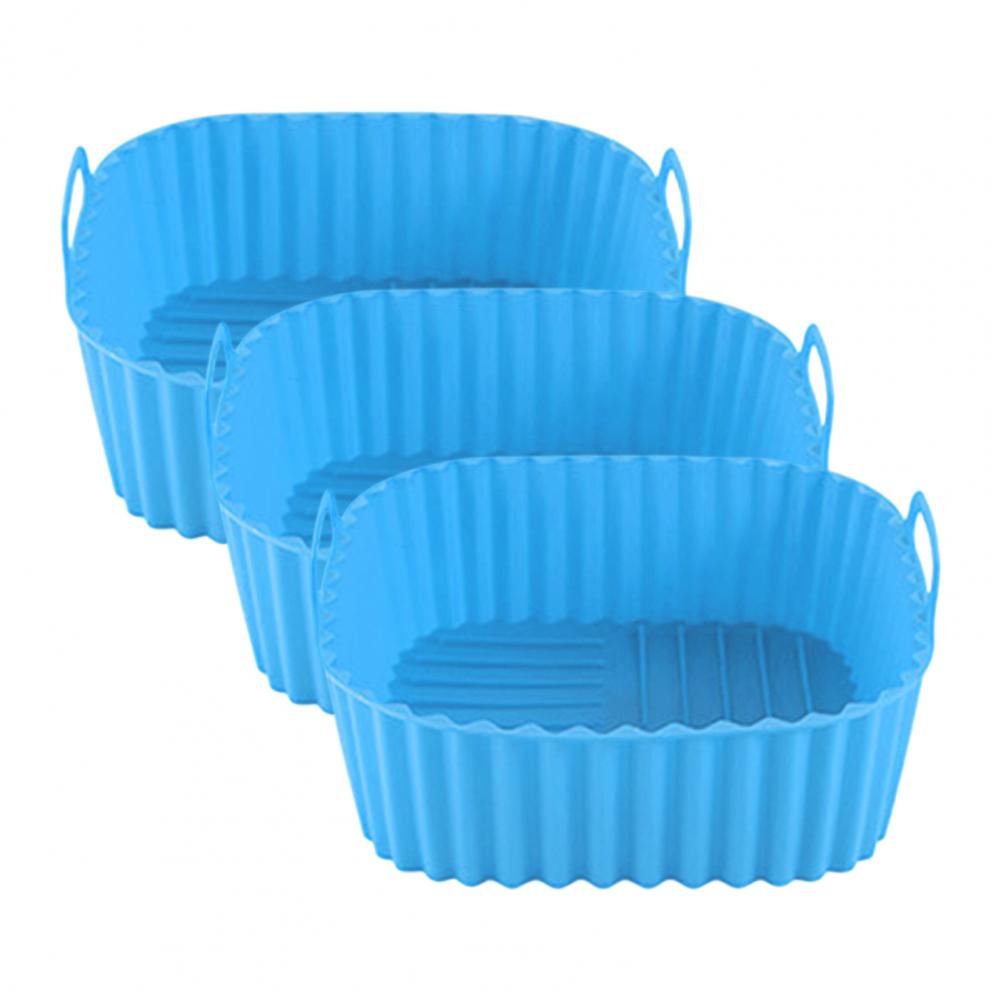 Силиконовая форма для аэрофритюрницы с антипригарным покрытием, противень для выпечки с ручками - Равномерный нагрев, можно мыть в посудомоечной машине, кухонный аксессуар для здорового приготовления