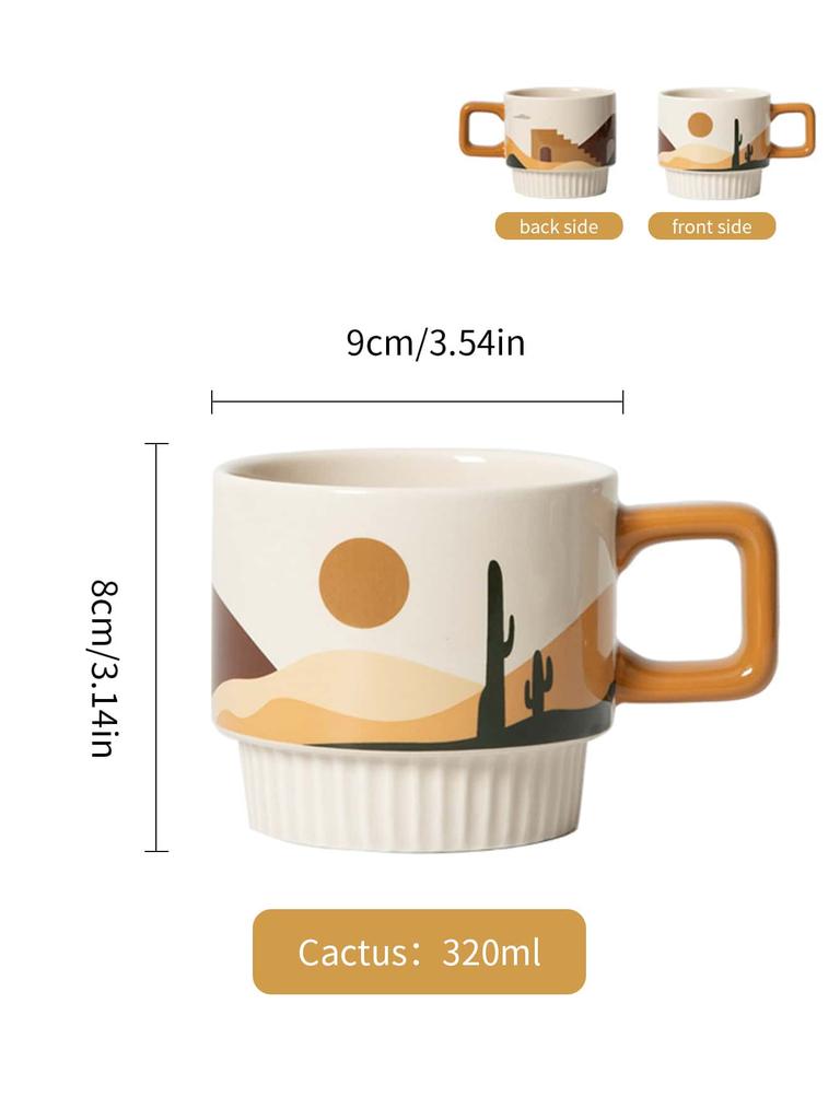 Керамическая кружка для кофе Leeseph объемом 320 мл, керамические чашки для чая с ручкой, пригодны для использования в микроволновой печи и посудомоечной машине, для любителей чашек и кружек, современный дизайн
