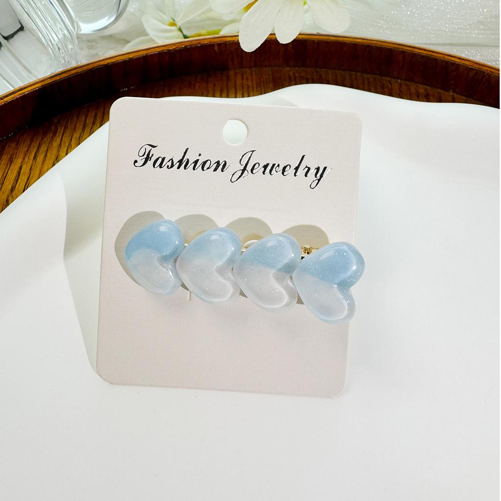 Dongdaemun Simple Color Ice Glitter Love Hairpin, Sweet Dopamine Children'S Bangs Duck Bill Clip