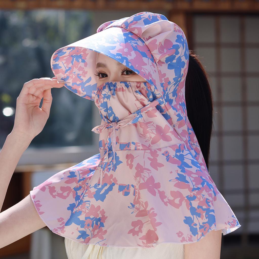 Уличная солнцезащитная кепка, ветрозащитная и пылезащитная, защита лица, защита шеи, шляпа-шаль, женская велосипедная солнцезащитная шляпа, маска для лица, интегрированная для сбора чая