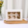 6 Pcs Cupcake Boxes Cupcake Containers Food Grade Material with Window Cookie Boxes Treat Boxes Holiday Wedding Birthday Party Bakery Supplies