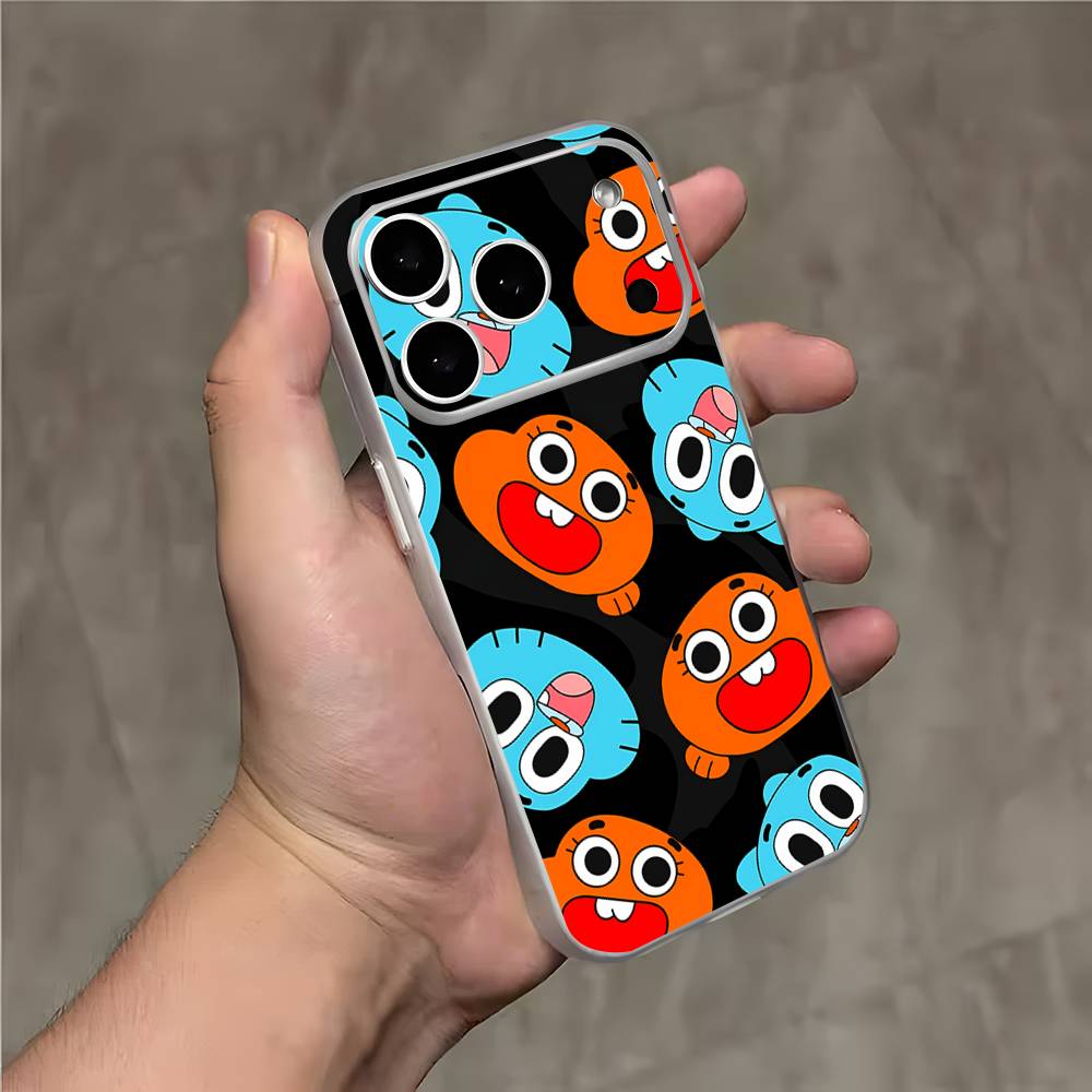 Удивительный мир G-GumballS Магнитный Беспроводной Зарядный Прозрачный Белый Чехол Для Телефона Для iPhone 17,16,15,14,13,12,11,Pro,Max,Plus