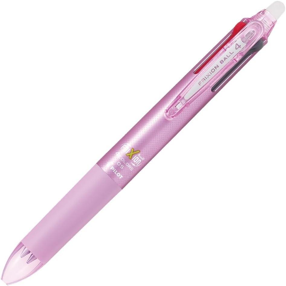PILOT Frixion Ball 4 Ballpoint PLKFB80EFP Multi-Color Pen, 0.5mm, Pink,