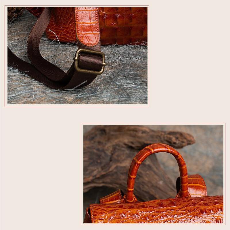 Johnature Винтажный женский рюкзак из натуральной кожи с тиснением под крокодила, многоцелевые дорожные сумки из воловьей кожи для отдыха