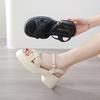 Thick-soled Cross-strap Fairy Wind Sandals for Women 2025 Summer New Thick Heel Outer Wear One-button Roman Sandals for Women