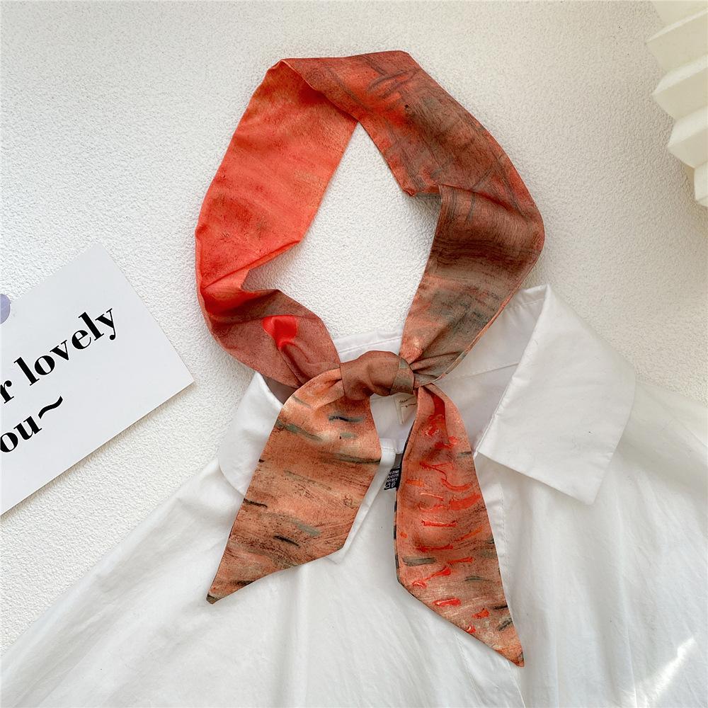 New Scarves Silk Scarves Women'S Spring And Autumn Season Long Decorative Professional Scarves Summer Thin Styles Paired With Shirts Stylish