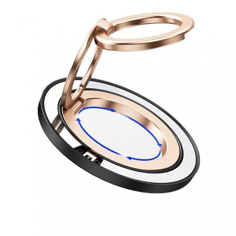 Magnetic Phone Holder With 360 Rotation Foldable Desktop Stand Metal Finger Ring Magsafe Compatible