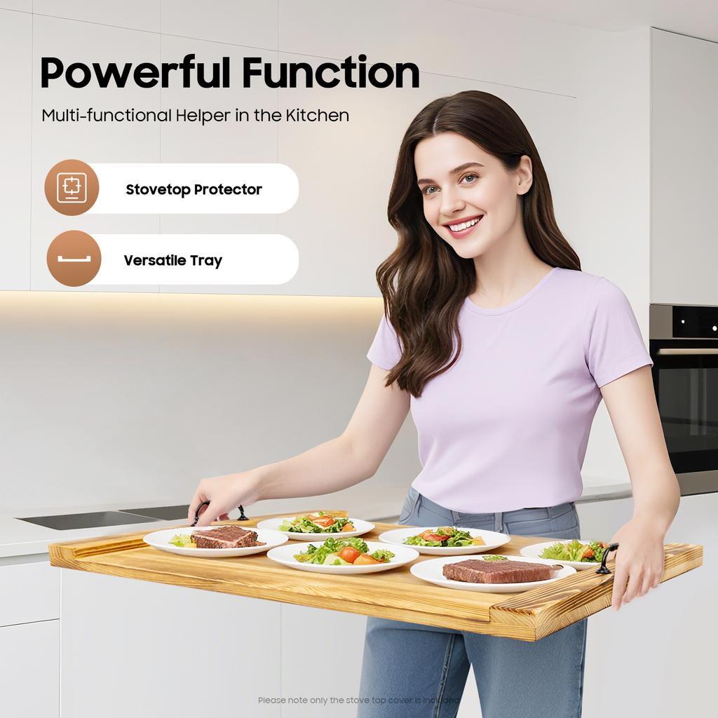 Крышка для дровяной печи из сосны Верх Дополнительное место для столешницы Кухонный органайзер Поднос для защиты раковины Современный дизайн для дома, кемпинга