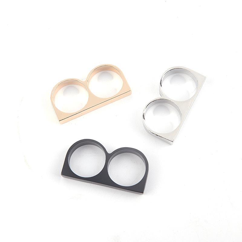 Кольца на два пальца, мужское металлическое твердое кольцо для вечерние, мятежные, индивидуальные украшения