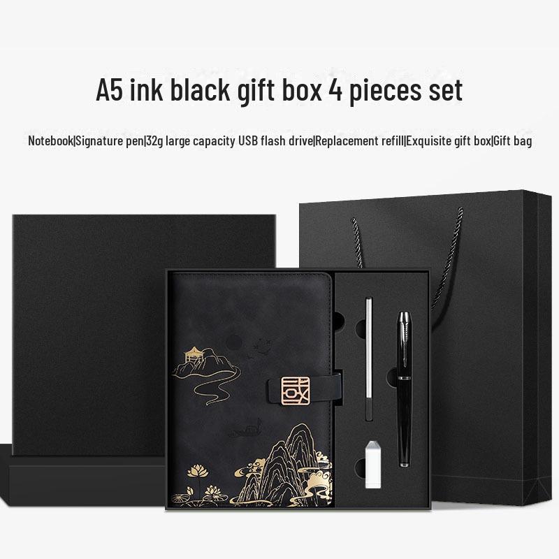 Подарочный набор из блокнотов формата А5 «Культура и творчество» — сувенир в китайском стиле с индивидуальным логотипом