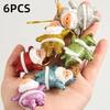 6 Pcs/1set Christmas Drop Ornaments Multi-Color Santa Claus Party Xmas Tree Hanging Decor