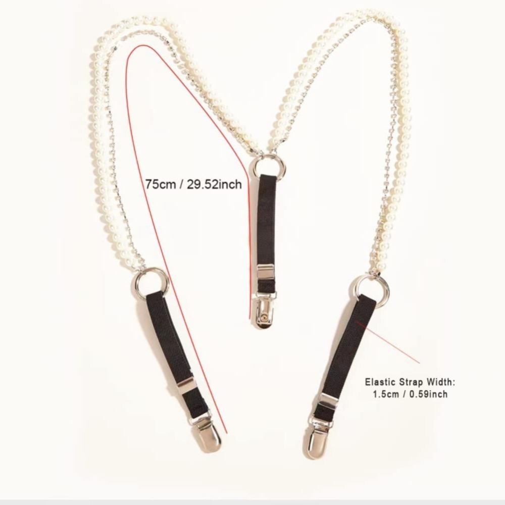 Эластичные регулируемые лямки Элегантные подтяжки Модные жемчужные подтяжки для женщин