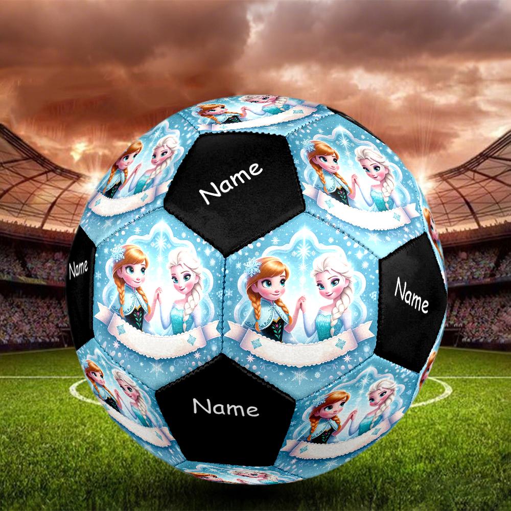 Custom Name Elsa Theme Size 5 Soccer Ball, Suitable for Both Indoor and Outdoor Matches, a Gift Suitable for Everyone.