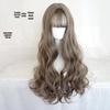 Women's Long Curly Hair Wig - Japanese & Korean Style, Realistic & Natural Look, Fluffy Face-Slimming Big Wave, Synthetic Fiber Cap